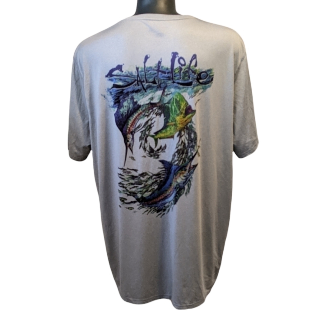 2/$20 Salt Life men’s grey pocket t shirt